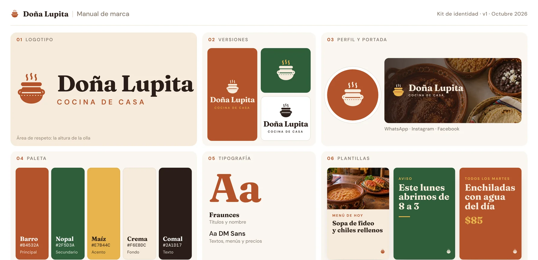 Kit de marca: logotipos, colores, tipografías y plantillas